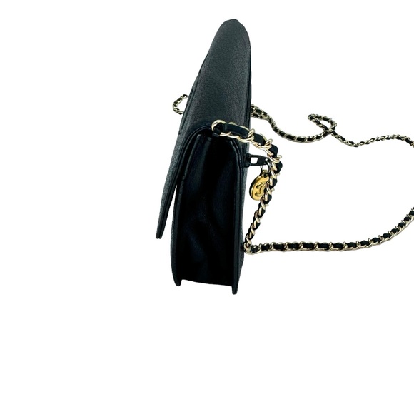 Auth Vintage Chanel Wallet on Chain WOC Black Gold - Picture 7 of 12